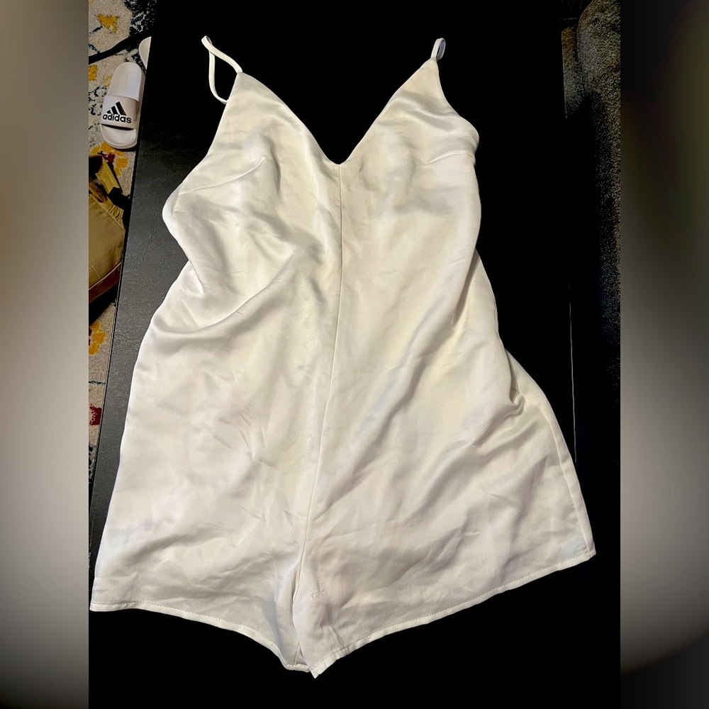 White Satin Romper